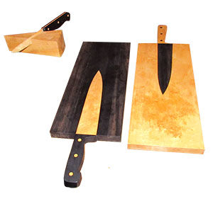 Bread Boards, Cheese Wedge, and Knife
